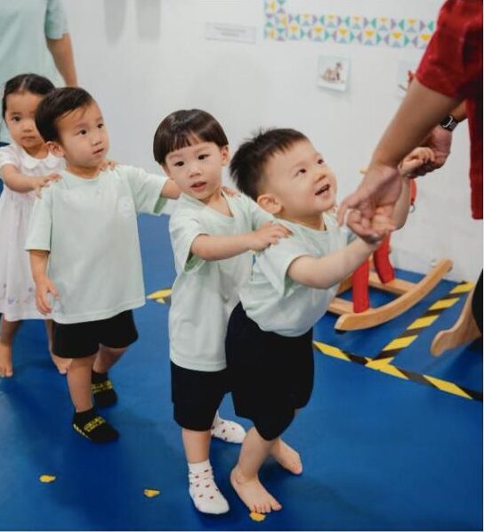Children lining up together at Lighthouse Preschool
